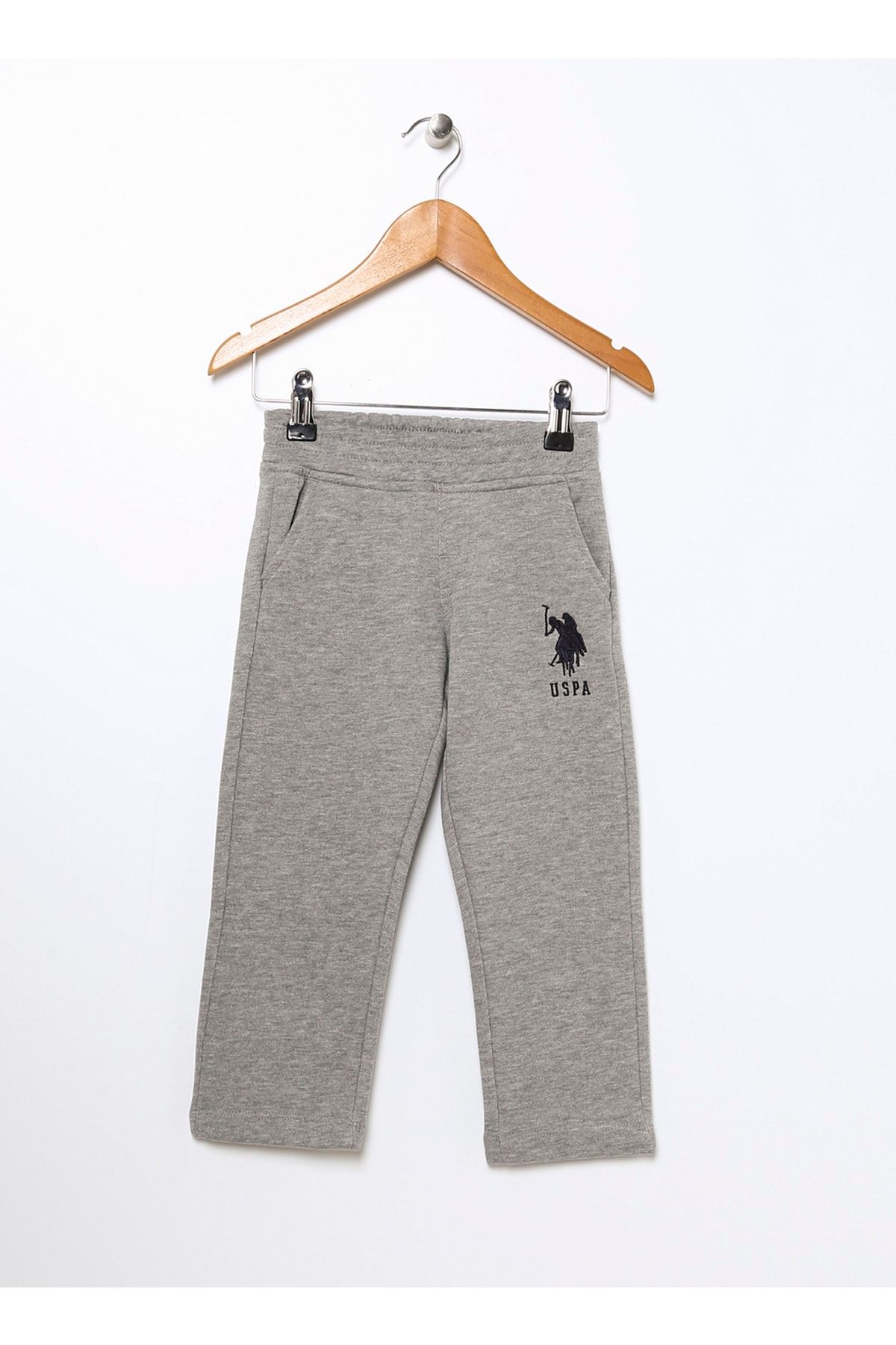 شلوار گرمکن پسرانه تیوب ساق خاکستری ملانژ Gabrıelsk022 U.S. Polo Assn.