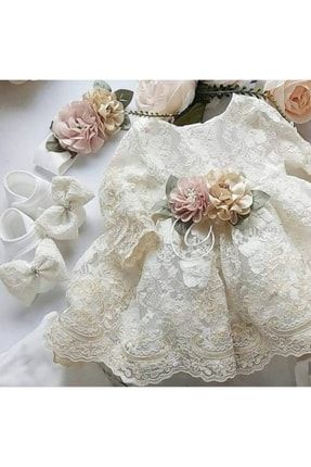 Kız Bebek Soft Fransız Dantelli Lüx Mevlüt Elbisesi 2019200572