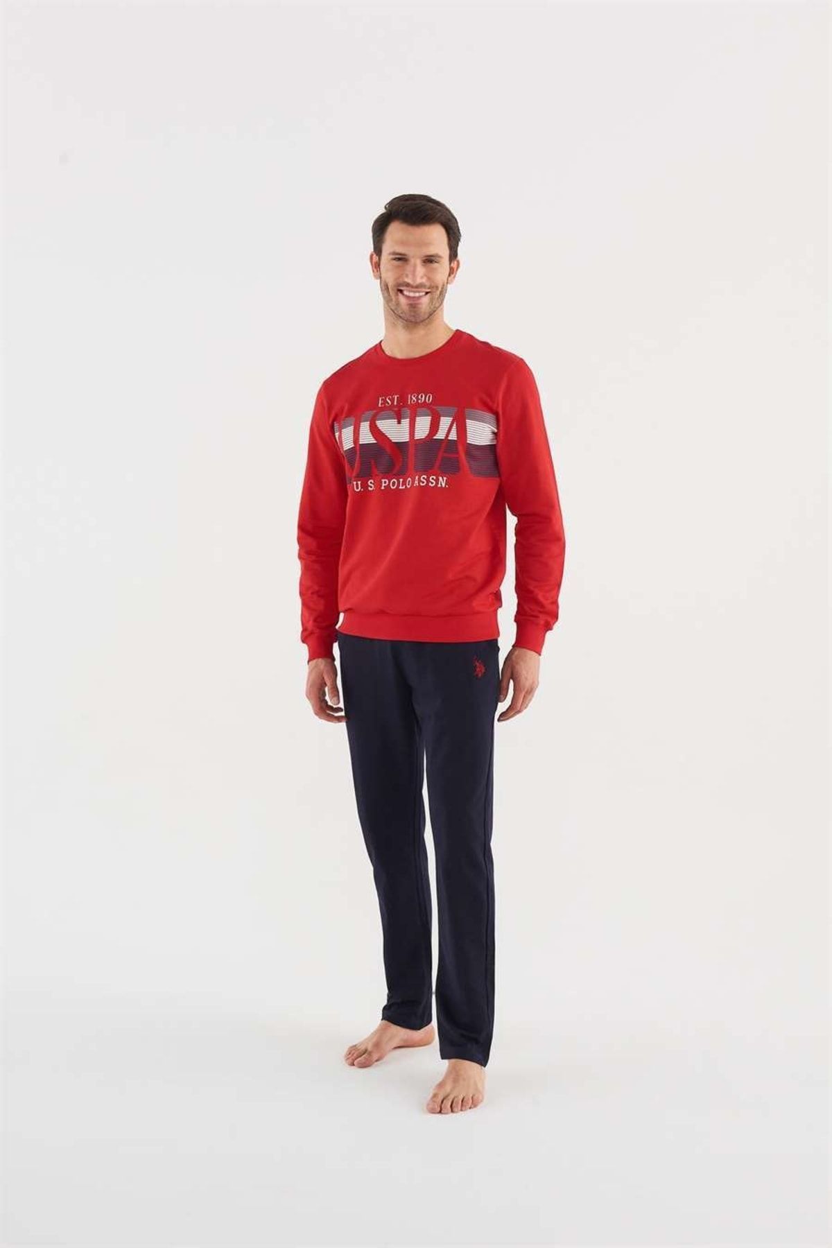 U.S. Polo Assn. پایه. ست لباس خواب آستین بلند مردانه Polo Assn 18606