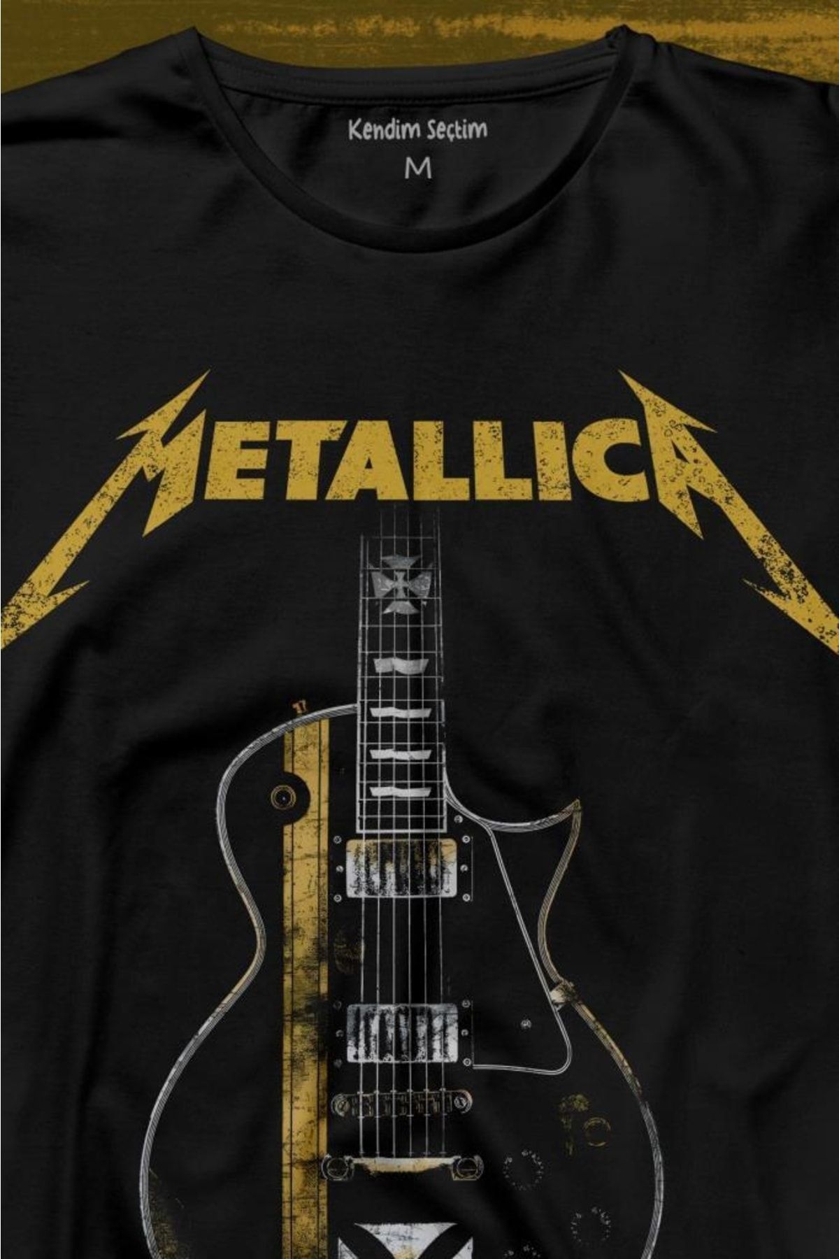 Kendim Se tim Metallica Iron Cross Guitar Long Sleeve T Shirt