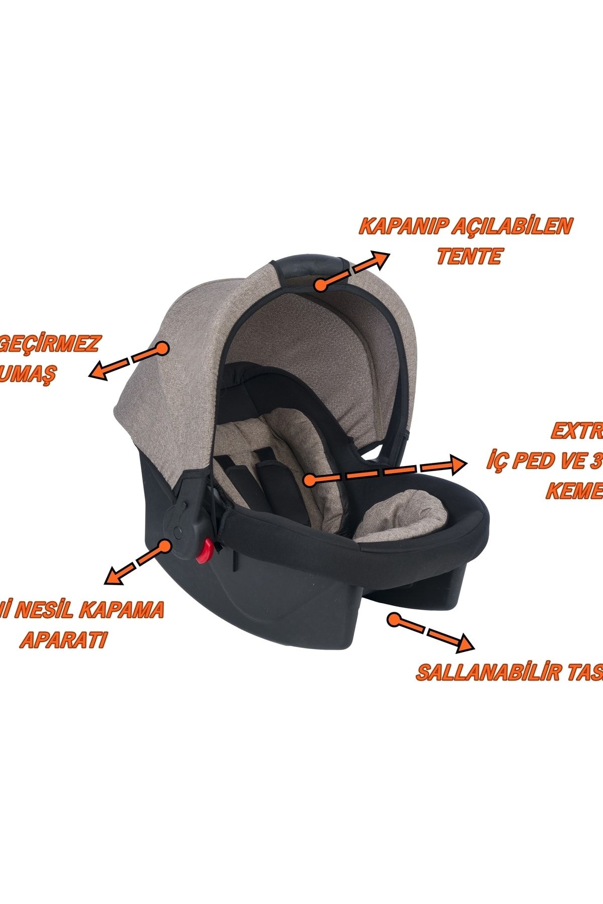 USF Travel Sistem Çift Yönlü Bebek Arabası 4 Baby - Bebek Arabası Kahve+puset+gs Çanta NE11456