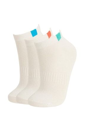 Kadın 3'lü Pamuklu Patik Çorap V5133AZNS