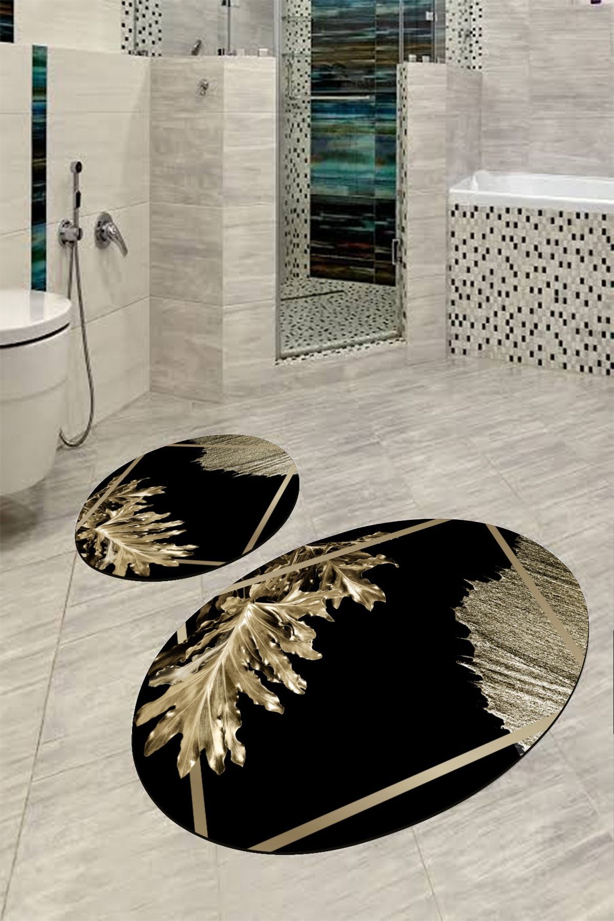 HaLıFoRuM Banyo Paspası Ikili Klozet Takımı Oval -tk-ht847