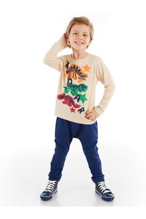 Renkli Dinolar Erkek Çocuk Pantolon Takım MS-21S1-092