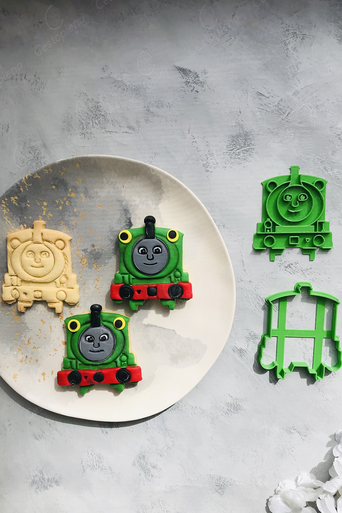 Percy Train Dough Shaper / Cookie / Ceramic / Game / Polymer Clay