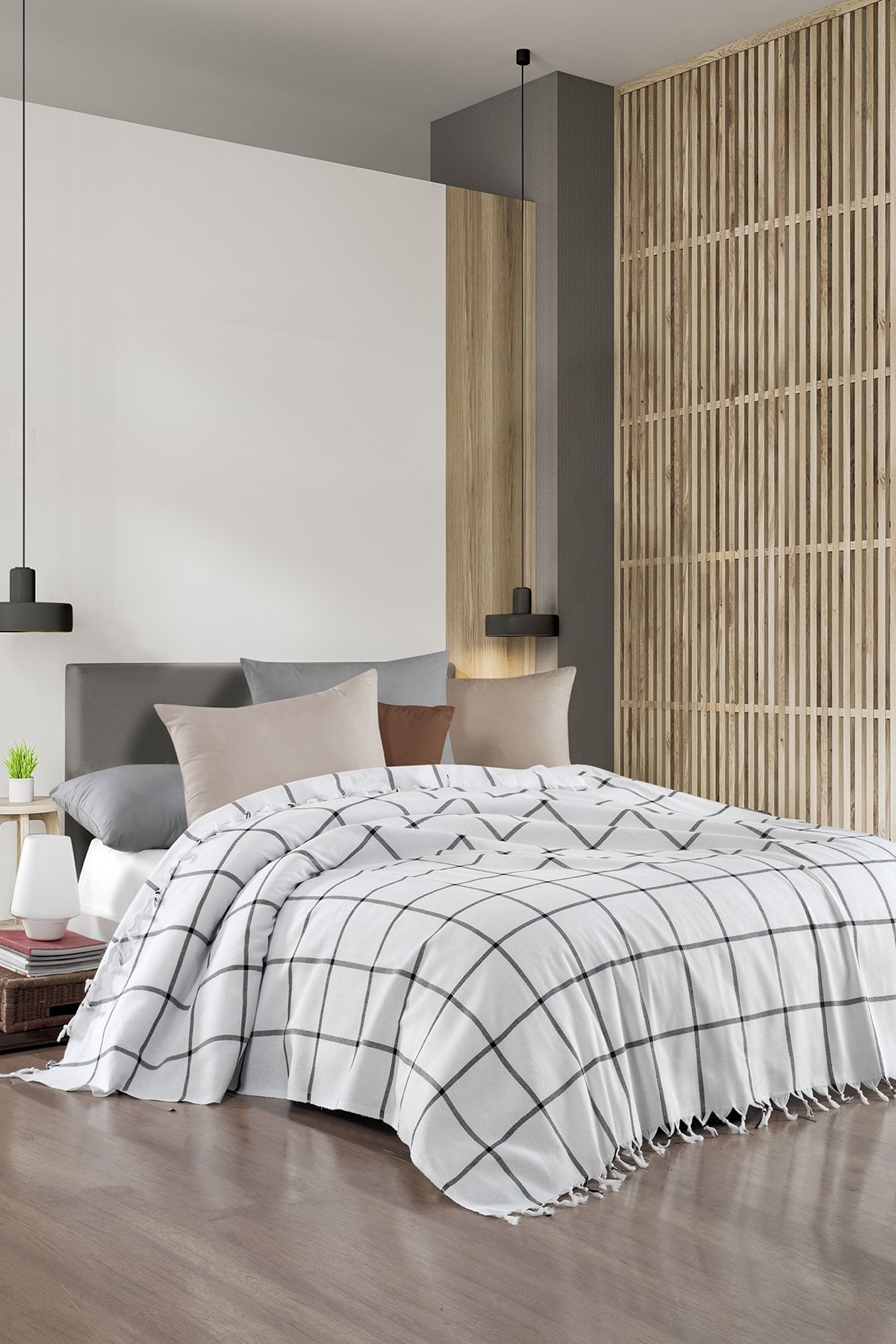 Vagonik Pătură Subțire Sezonieră Dublă 200 X 220 Cm Țesătură Din Bumbac Cu Dungi Roșii Claret - One Size