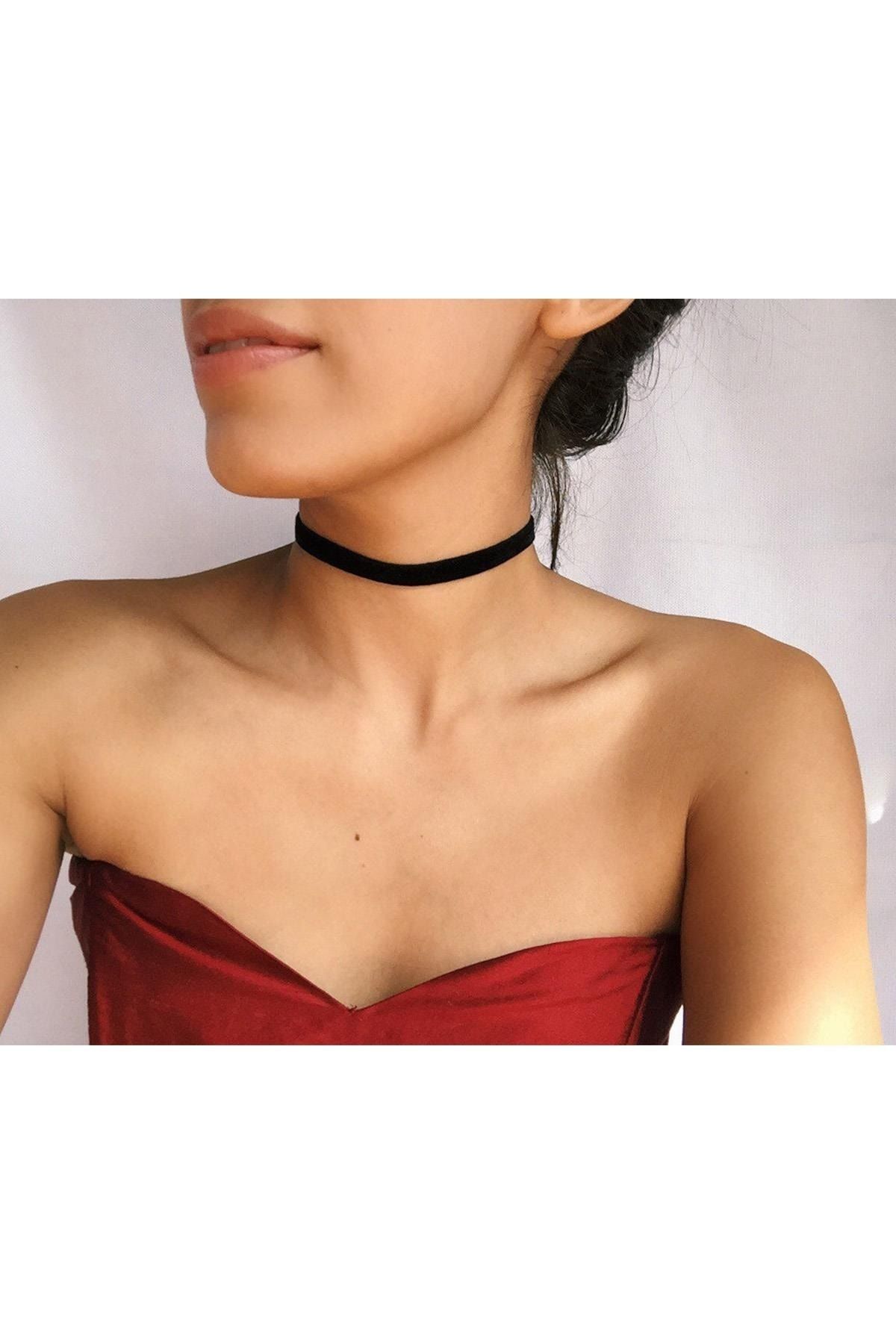 BAHELS Women s Black Choker Necklace Trendyol