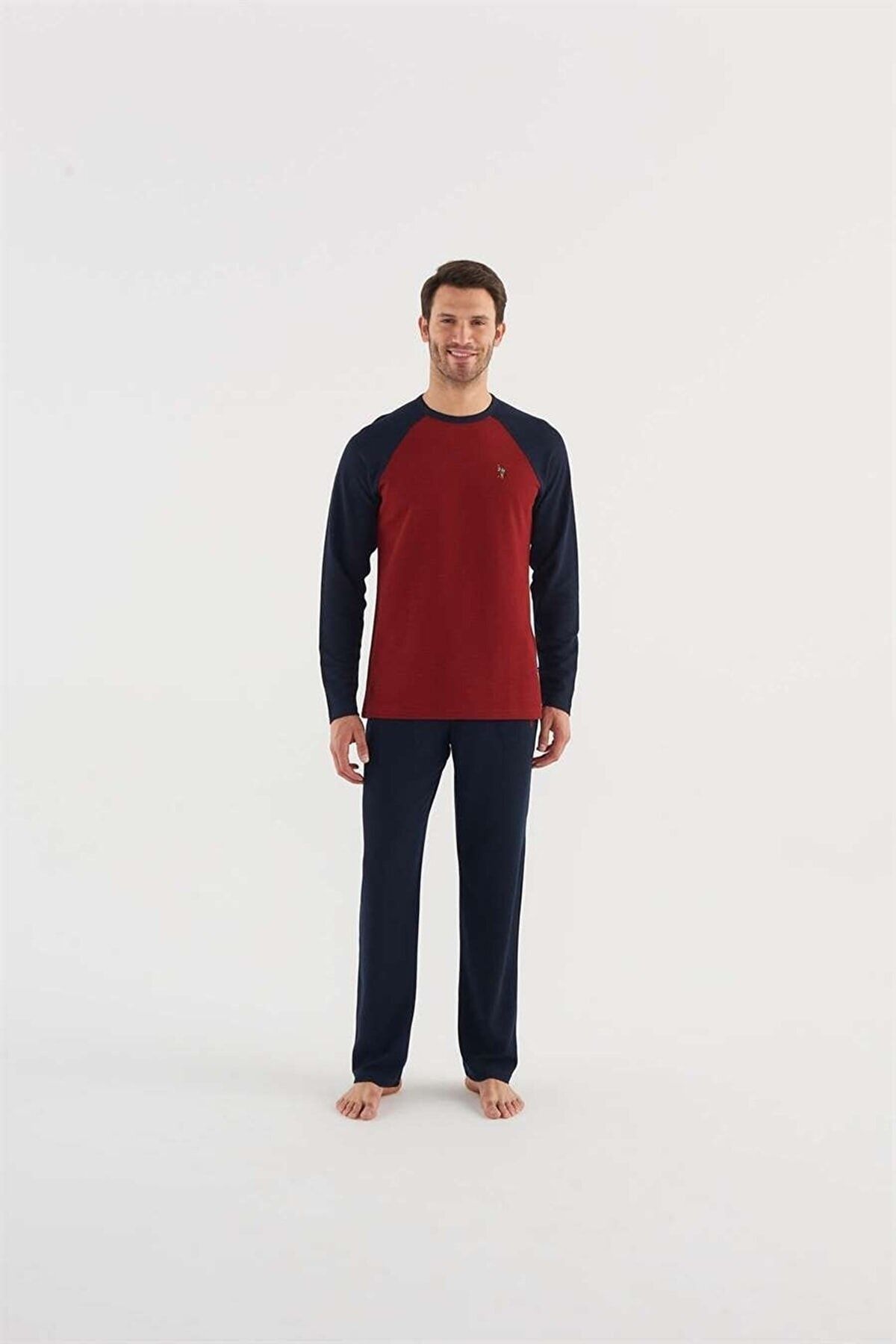 ست پیژامه آبی مردانه لباس خواب 18633 23k U.S. Polo Assn.