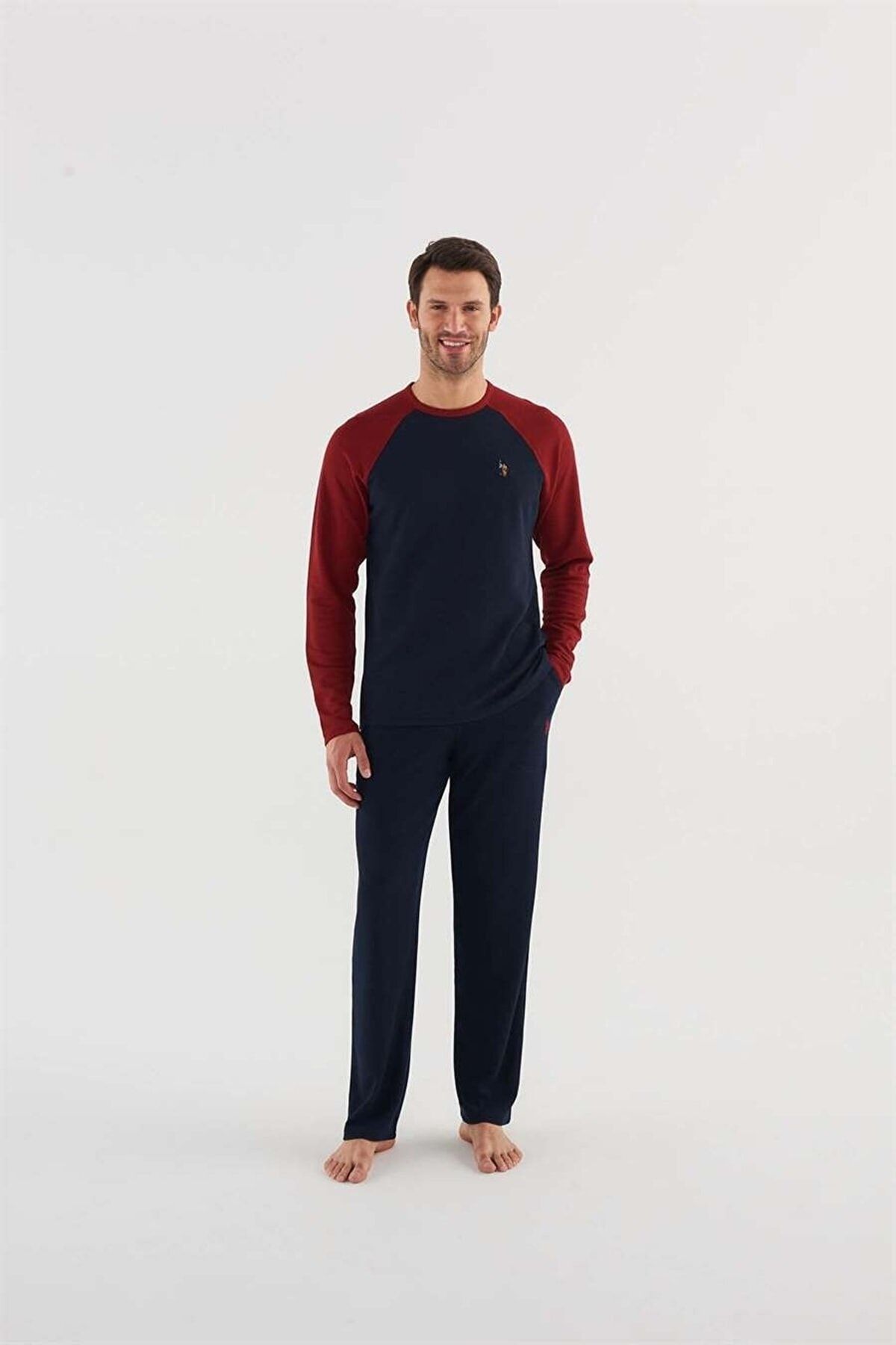 ست پیژامه آبی مردانه لباس خواب 18633 23k U.S. Polo Assn.