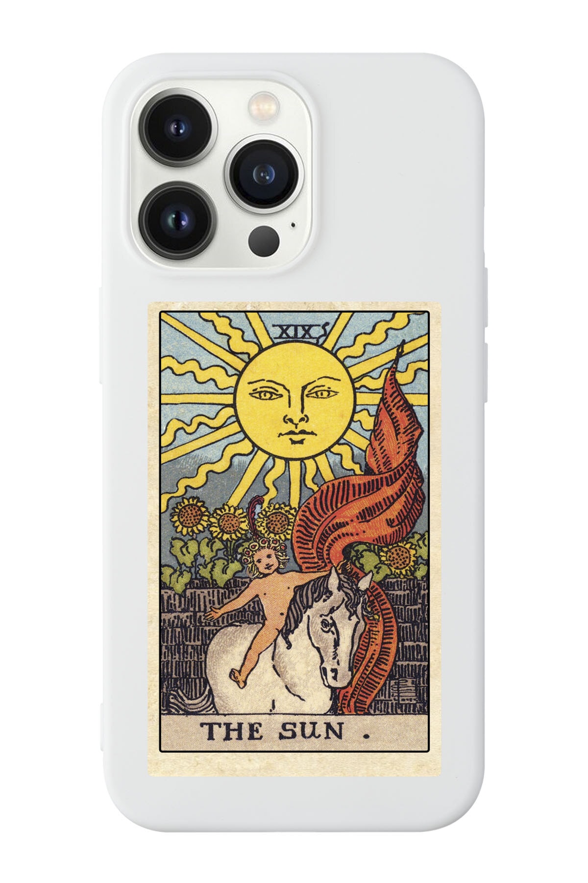 Iphone 14 Pro Max Compatible The Sun Tarot Design Inner Suede Launch Phone Case