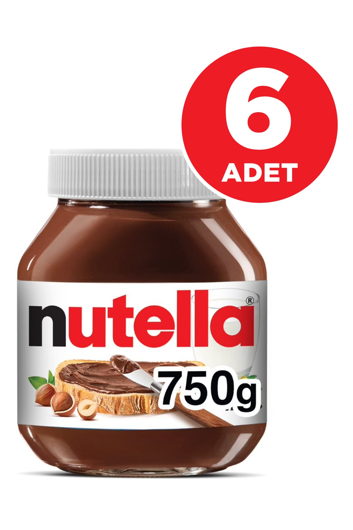 Nutella 750 Gr 6'lı Paket Kakaolu Fındık Kreması