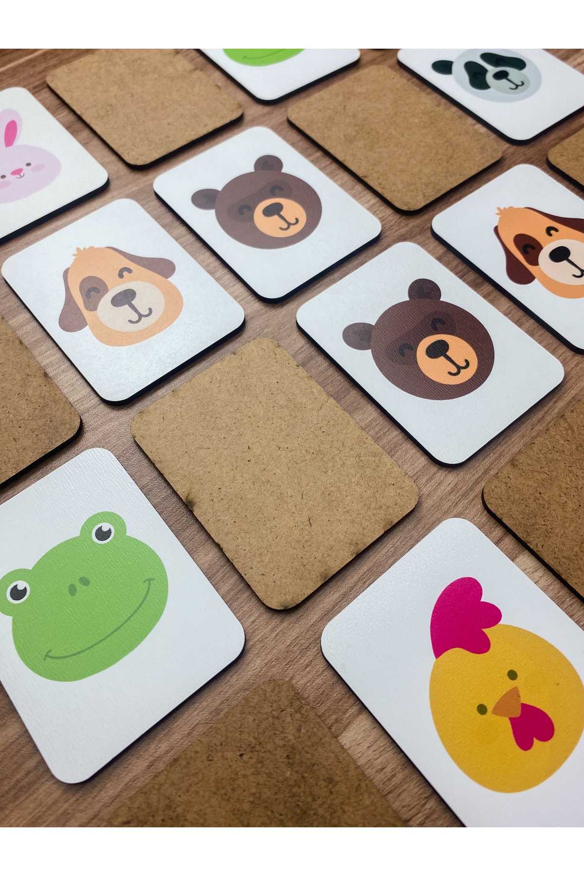 Ahşap Hafıza Oyunu Bebek Ve Okul Öncesi Eğitici Montessori Oyuncak - Kreş Zeka Kartları Memory Game 8