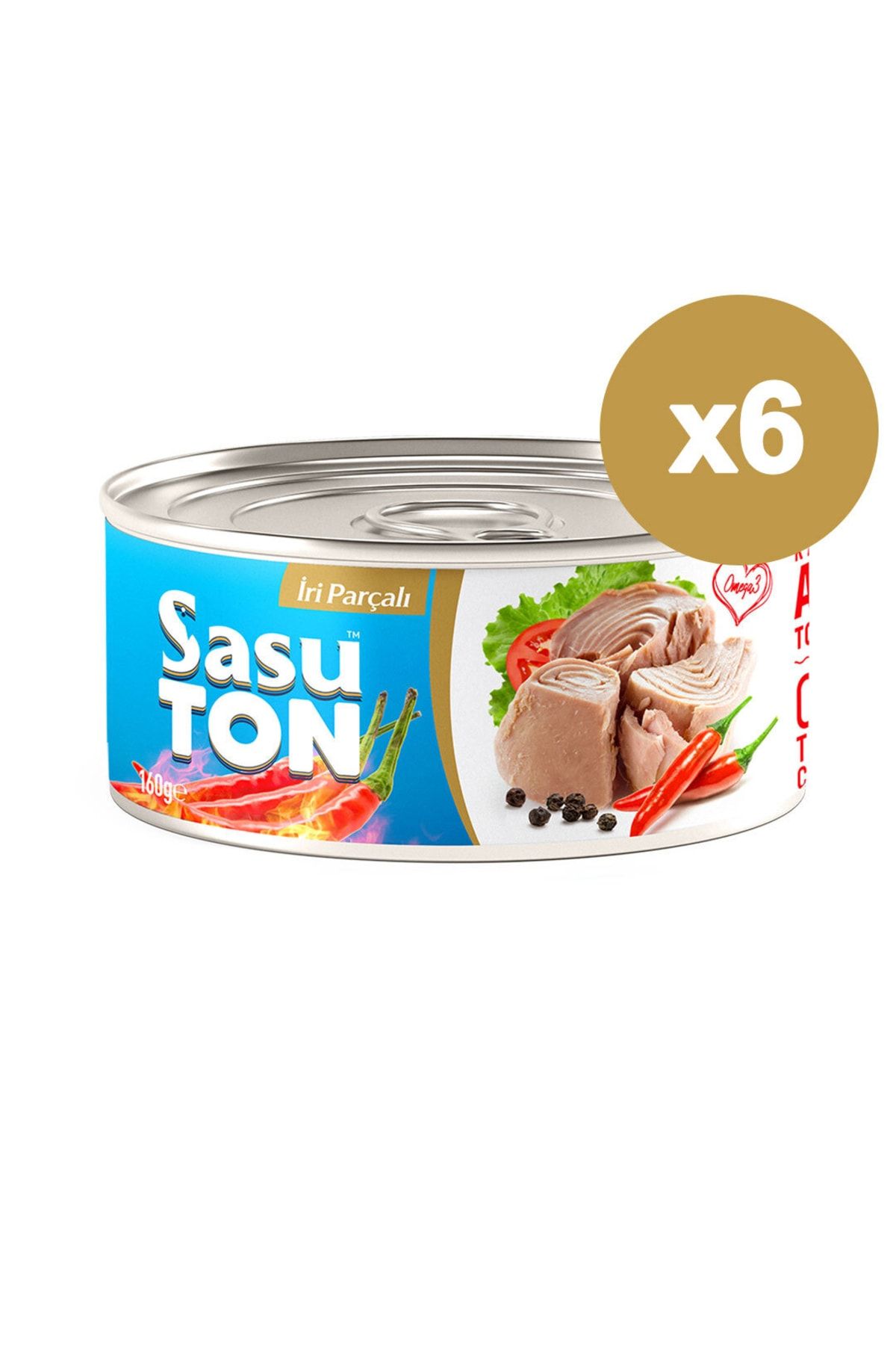 SASU Blue Acılı Ton Balığı 6x160g Iri Parçalı