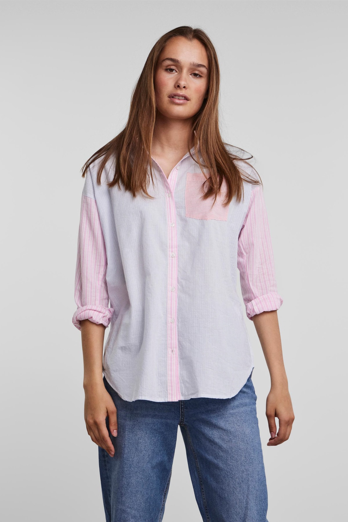 PIECES Hemd Rosa Regular Fit Fast ausverkauft