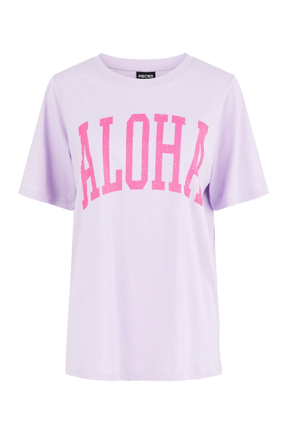 PIECES T-Shirt Lila Regular Fit Fast ausverkauft