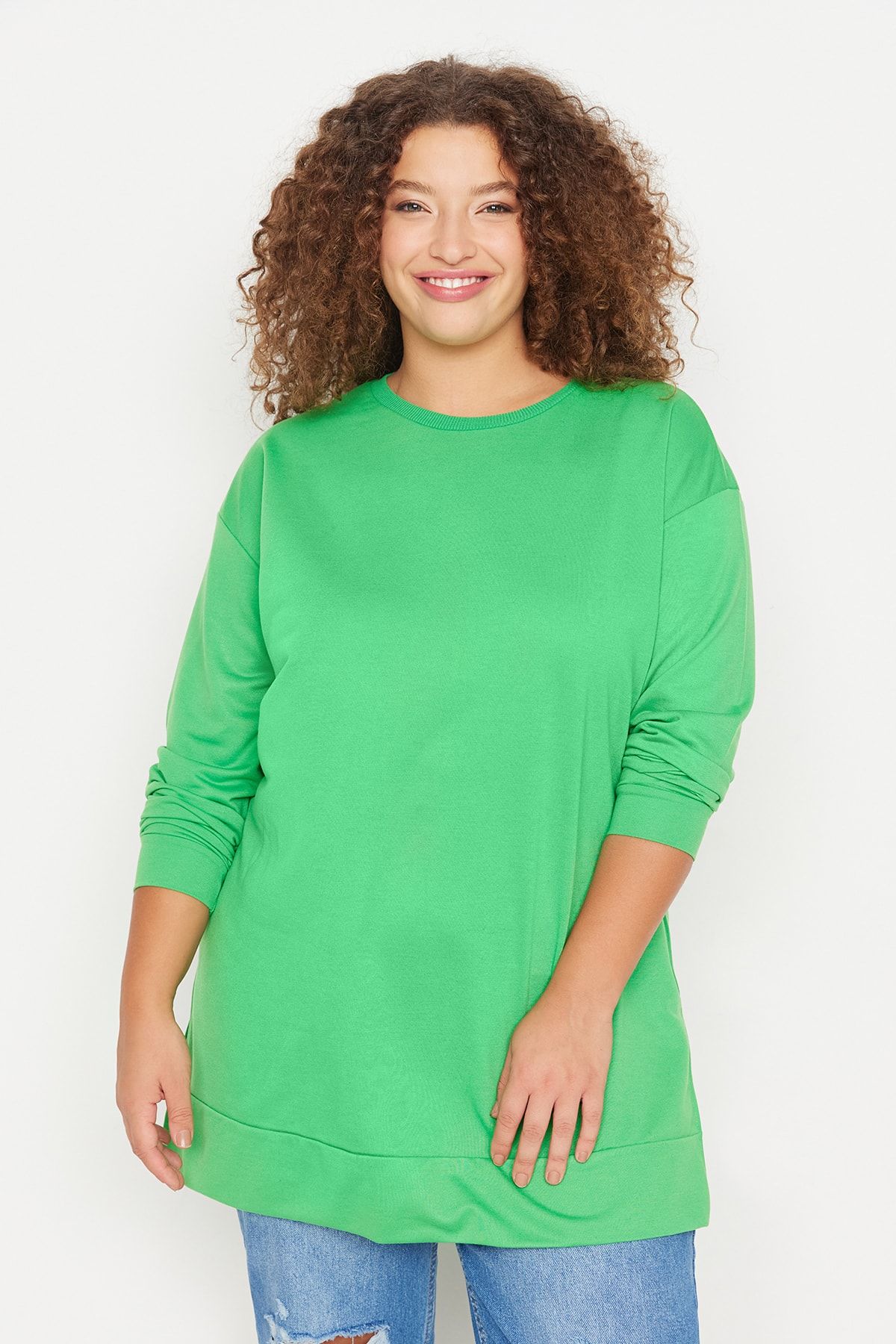 Plus size 2025 green sweatshirt