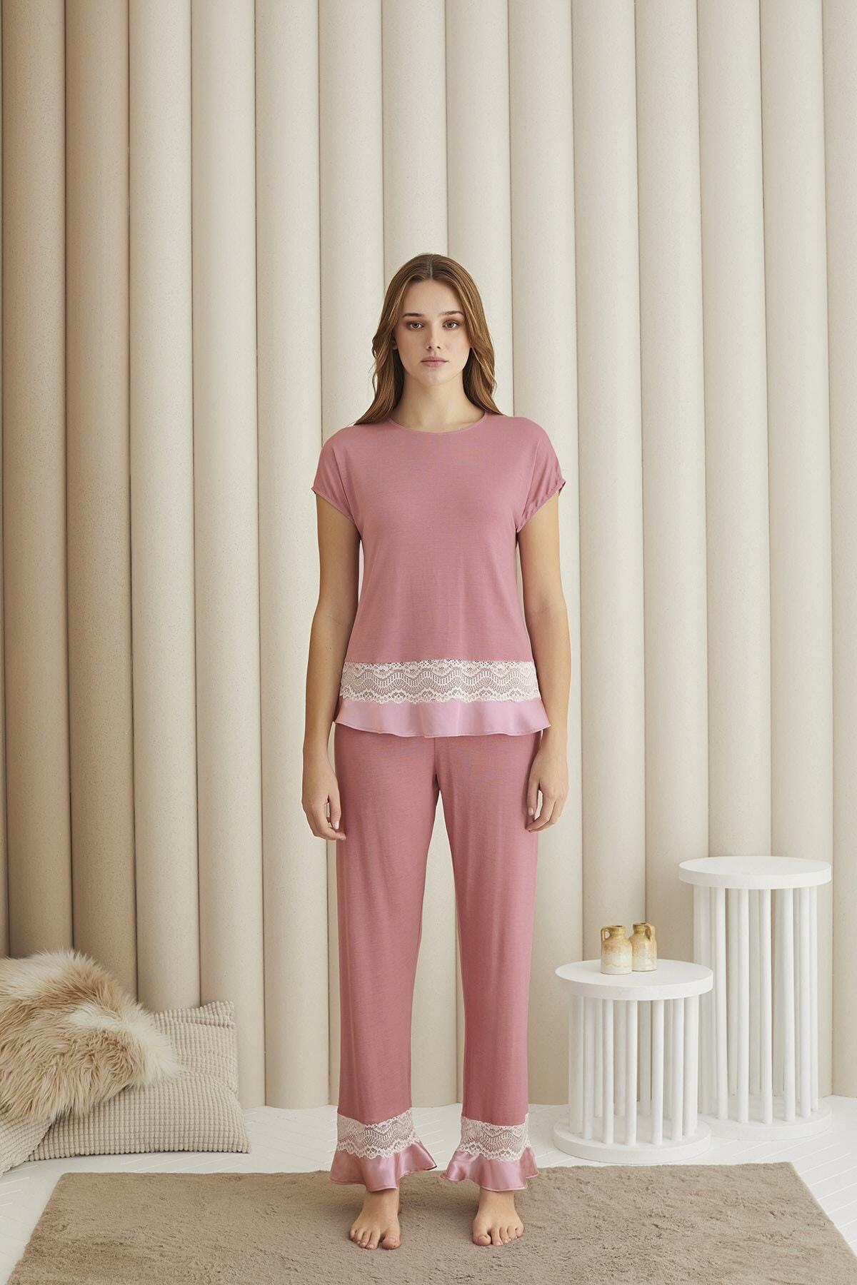 Sevim-13988 Women's Short Sleeve Pajama Set 3