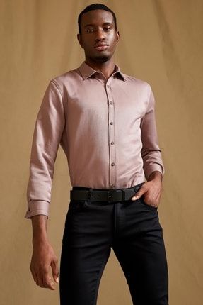 Slim Fit Polo Yaka Uzun Kollu Gömlek W7819AZ22SP