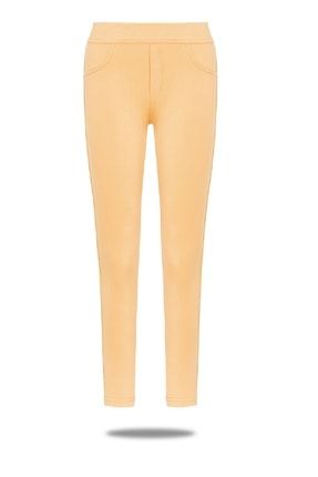 Kız Çocuk Pamuklu Normal Bel Jean Pantolon Likralı Renkli Likralı Tayt -354