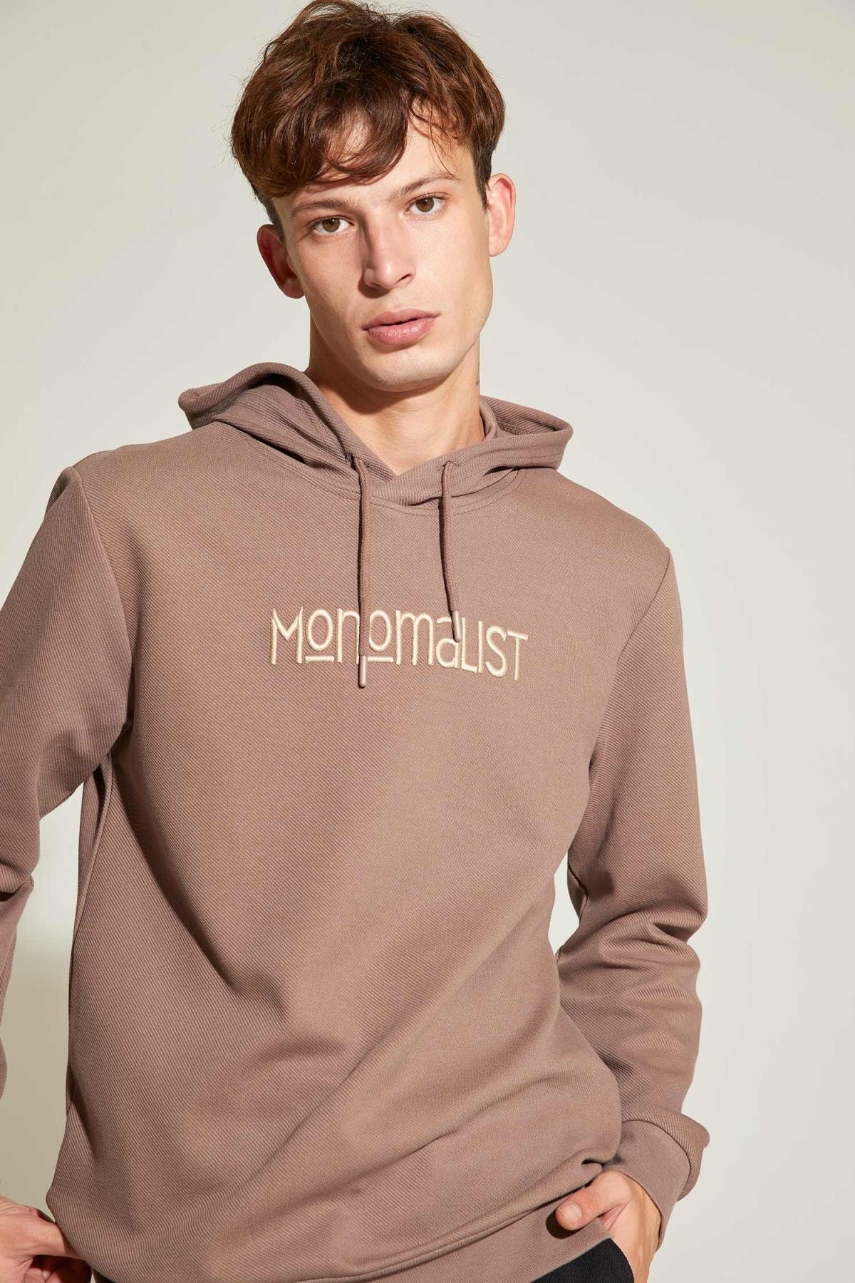 سویشرت مردانه قهوه ای دفاکتو | U9081AZ21AU اورجینال - تصویر 2