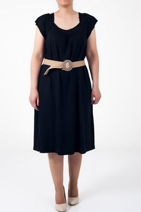 Kadın Sırtı Bağlamalı Salaş Elbise Siyah S-21K3840025-Siyah