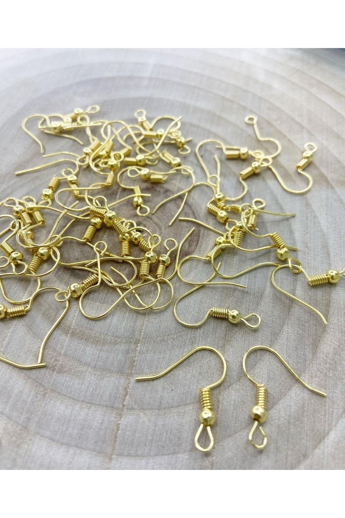 Gold Renk Küpe Kancası - Altın Sarısı Renk Çengelli Küpe, Klips 40 Adet (20 Çift)