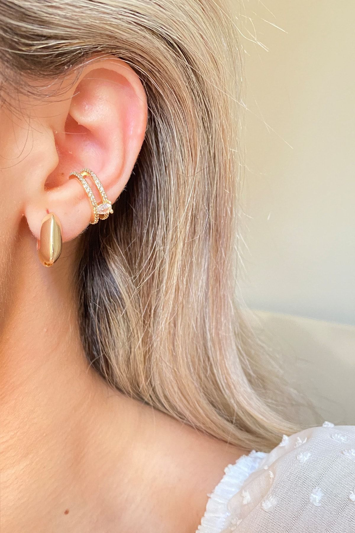 Gold plated cartilage earrings hotsell