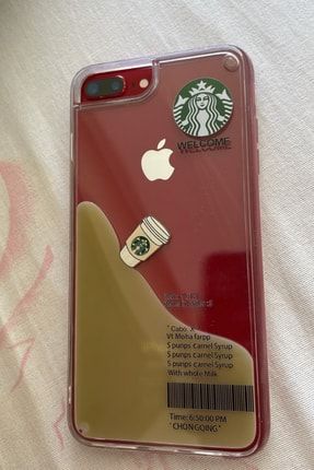 Iphone 7 Plus / 8 Plus Starbucks Temalı Sulu Kılıf Açık Kahverengi iphone7plusstarbucks