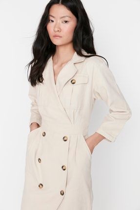 Taş Düğmeli Ceket Elbise TWOAW22EL0270