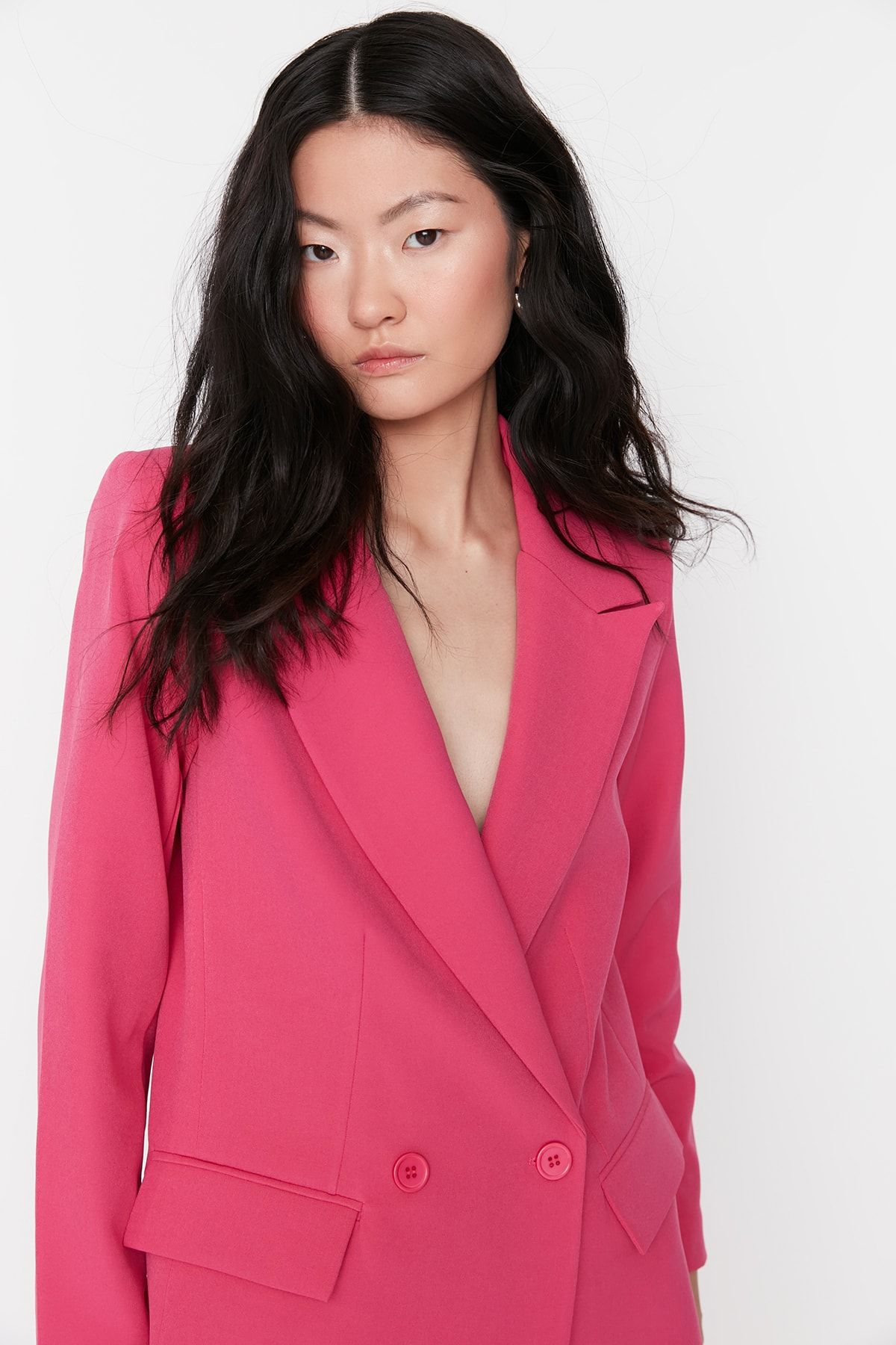 Trendyol Collection Blazer Rosa Regular Fit Fast ausverkauft FN9174