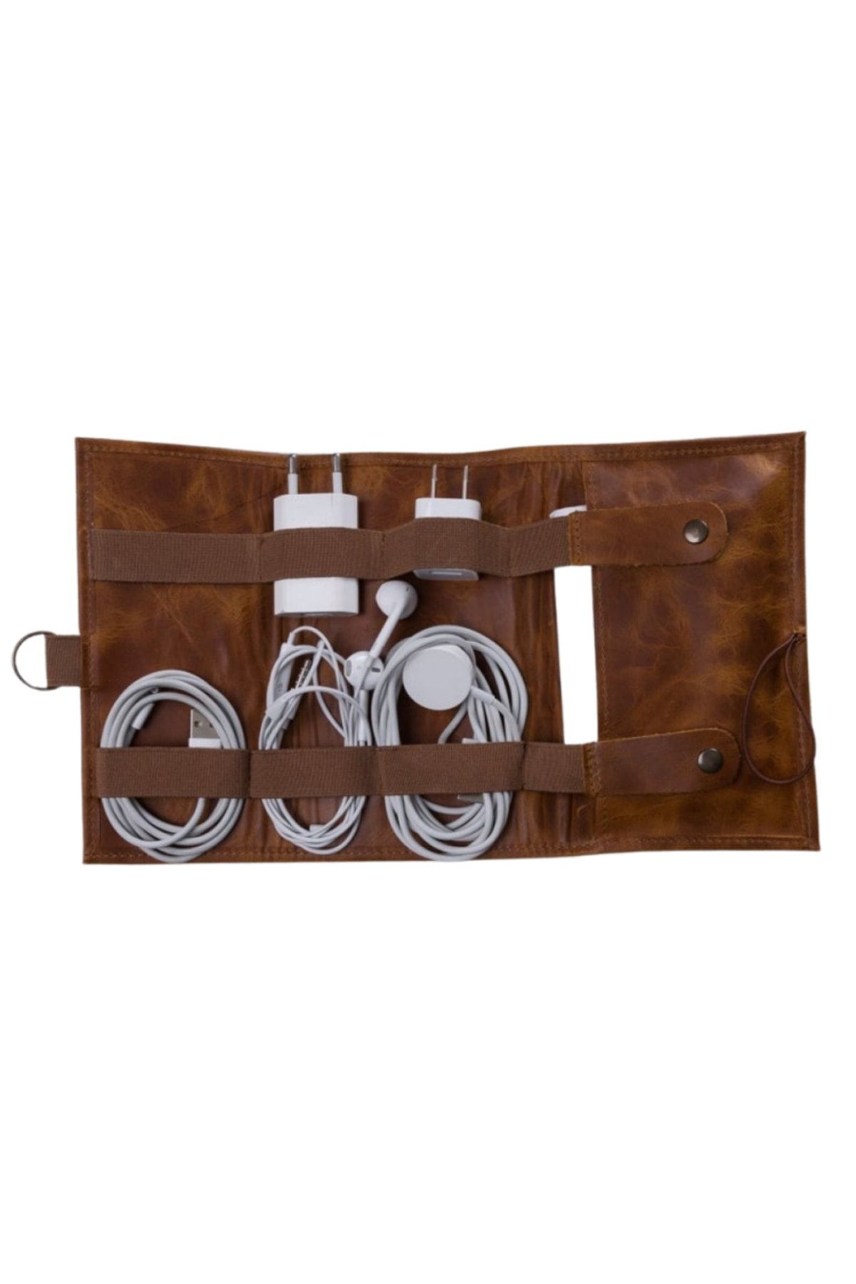 PLM-G19 Model Carrying Case - Leather Cable Accessory, Tan 1