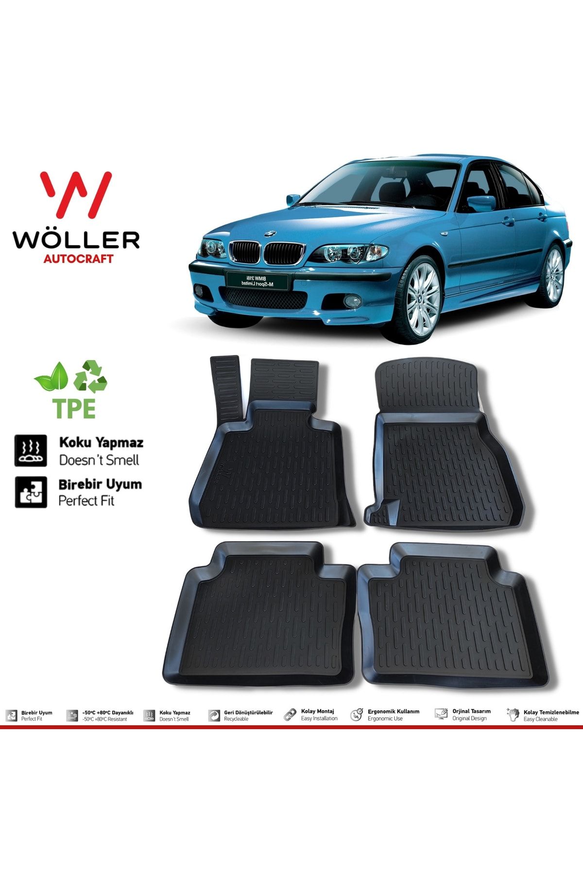 Коврик Wöller Bmw 3 Series E46 1998-2005 3D коврик для бассейна wöller3dpaspas183