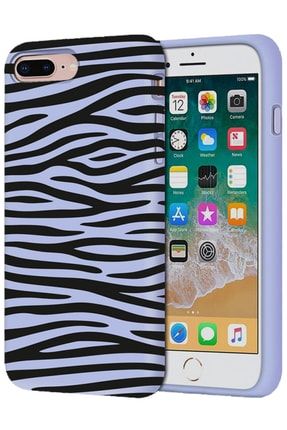 Iphone 7 Plus / 8 Plus Zebra Desenli Içi Kadife Lansman Silikon Kılıf 8pluszebralansman