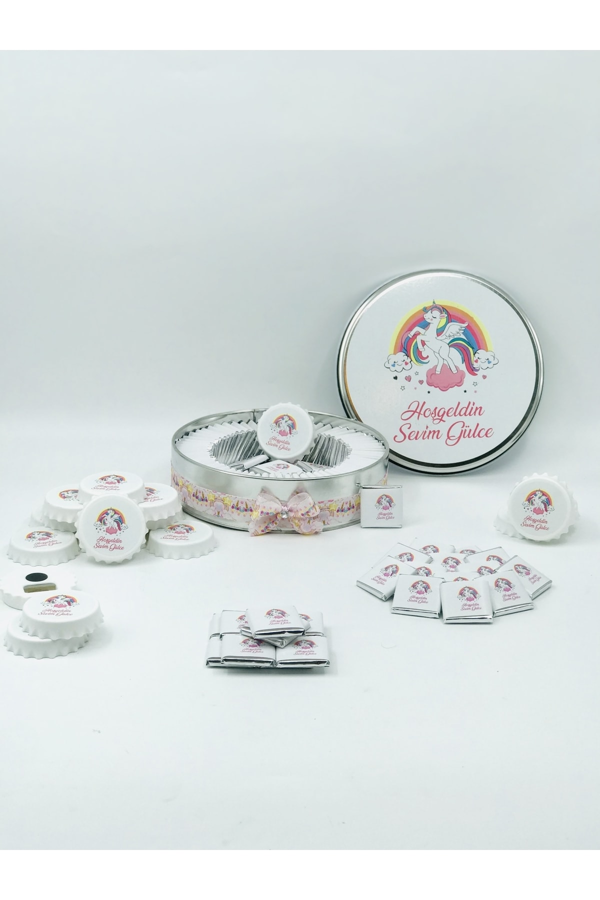 TuNa Chocolate Isme Özel Kız Bebek Çikolatası & Hediyelik Açacak