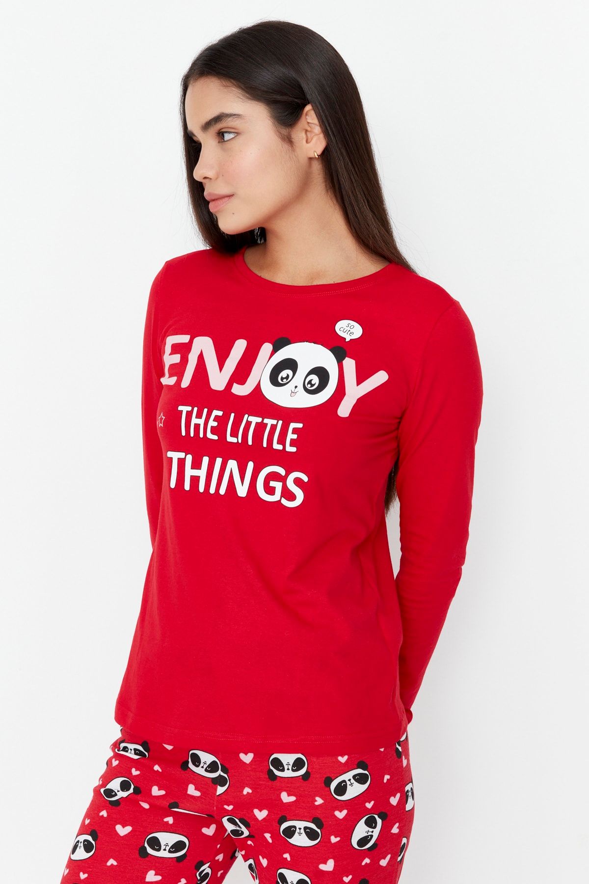 Trendyol Collection Pajama Set - Red - Animal print - Trendyol Trendyol Collection Pajama Set - Red - Animal print - Trendyol