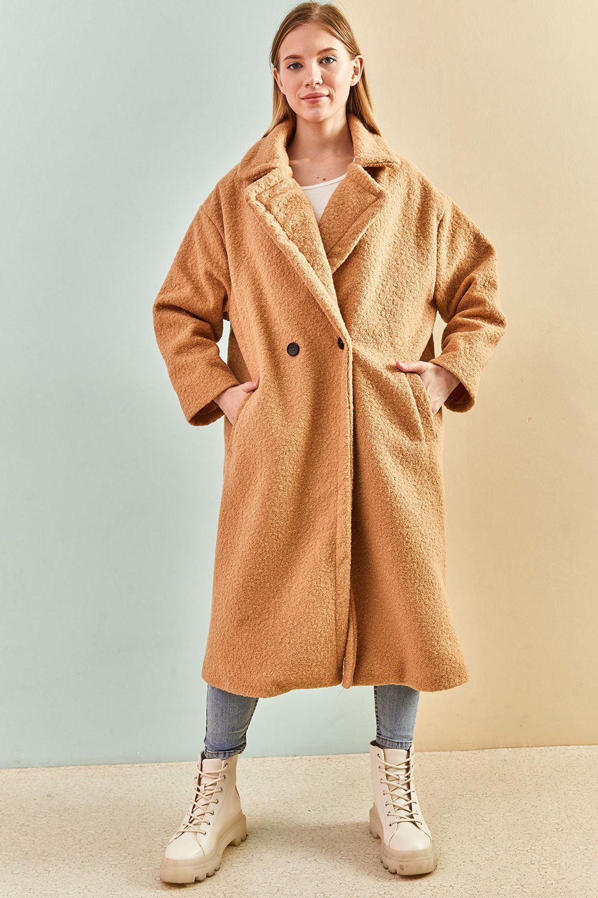 Bianco Lucci-Langer Bouclé-Mantel für Damen 8087 3
