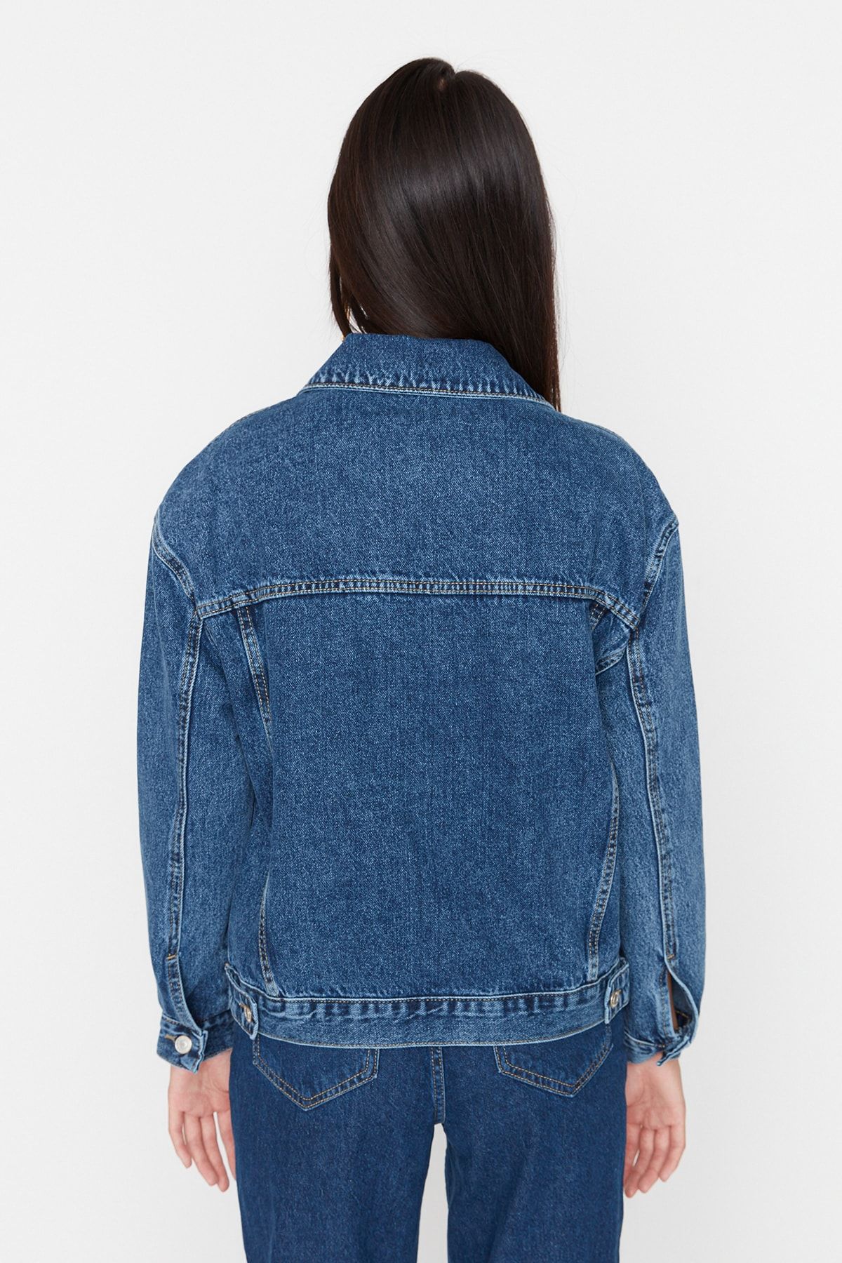 Koyu Mavi Basic Denim Ceket TWOSS22CE0253