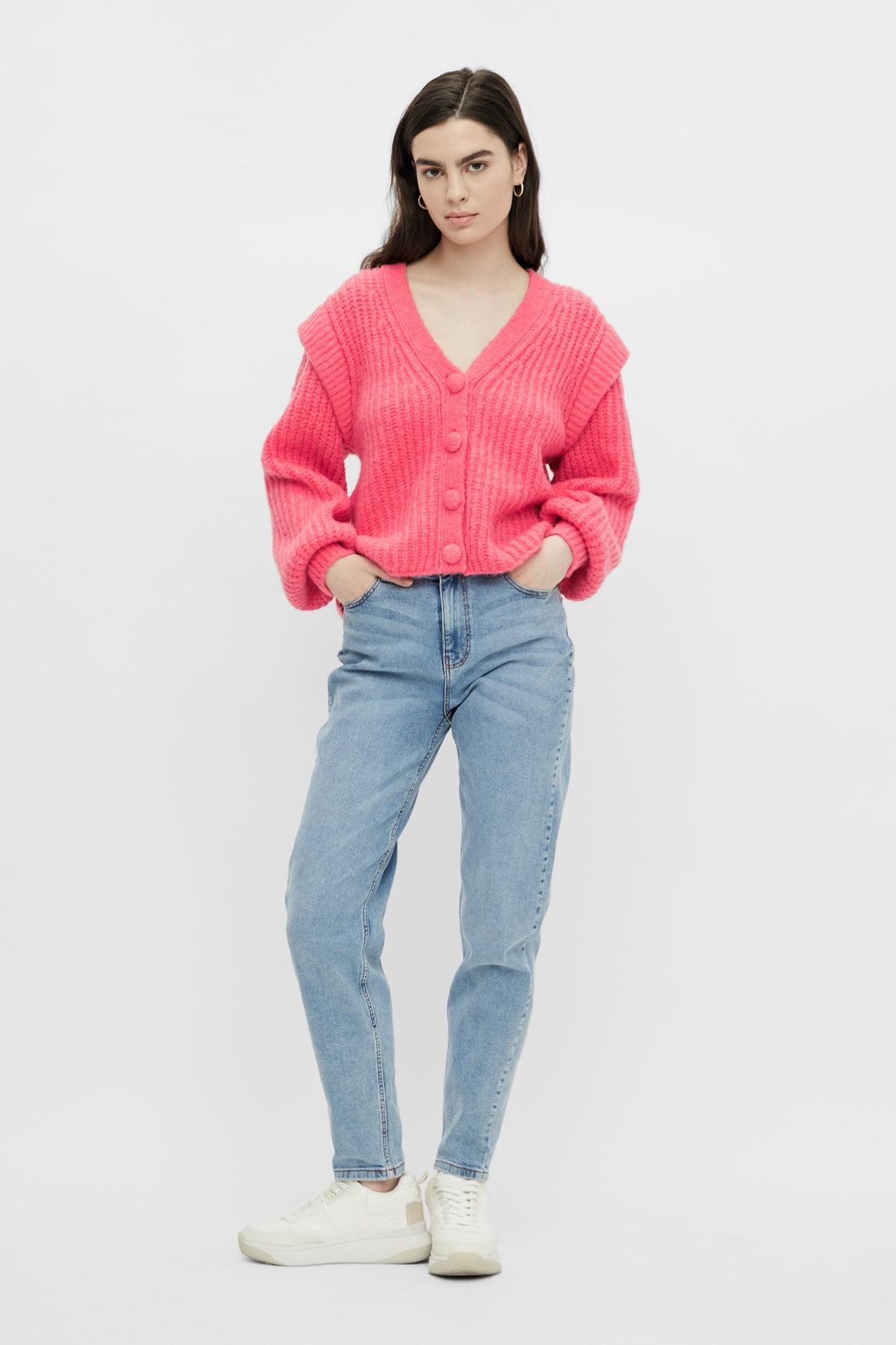 Y.A.S. Strickjacke Rosa Regular Fit Fast ausverkauft