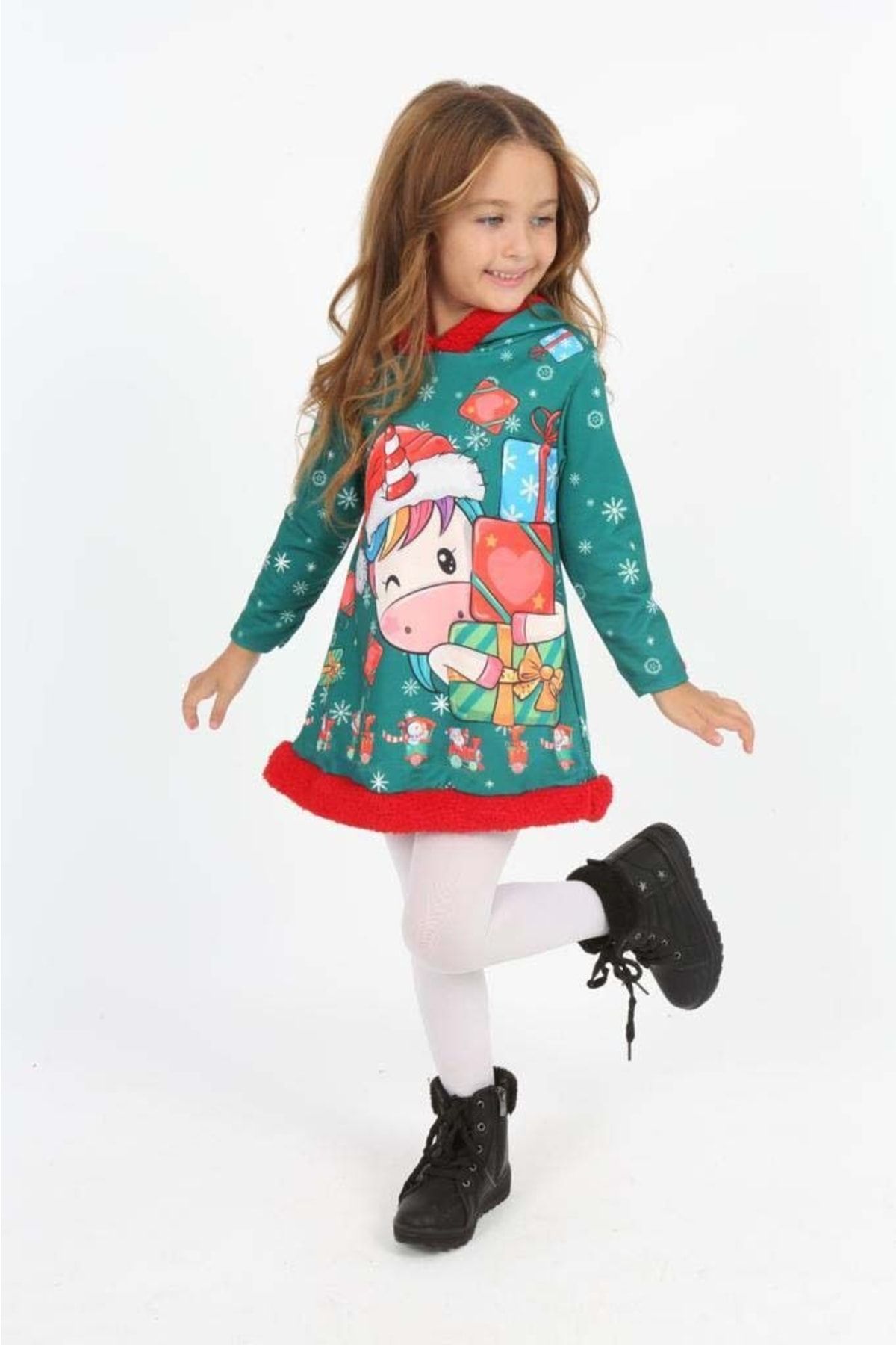 Lolliboomkids Girl s New Year Christmas Unicorn Printed Ribbon