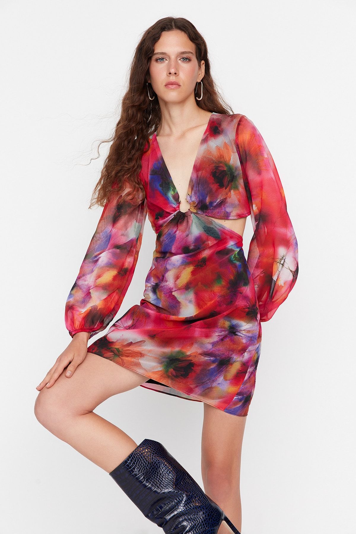 Trendyol Collection Kleid Mehrfarbig Bodycon Fast ausverkauft