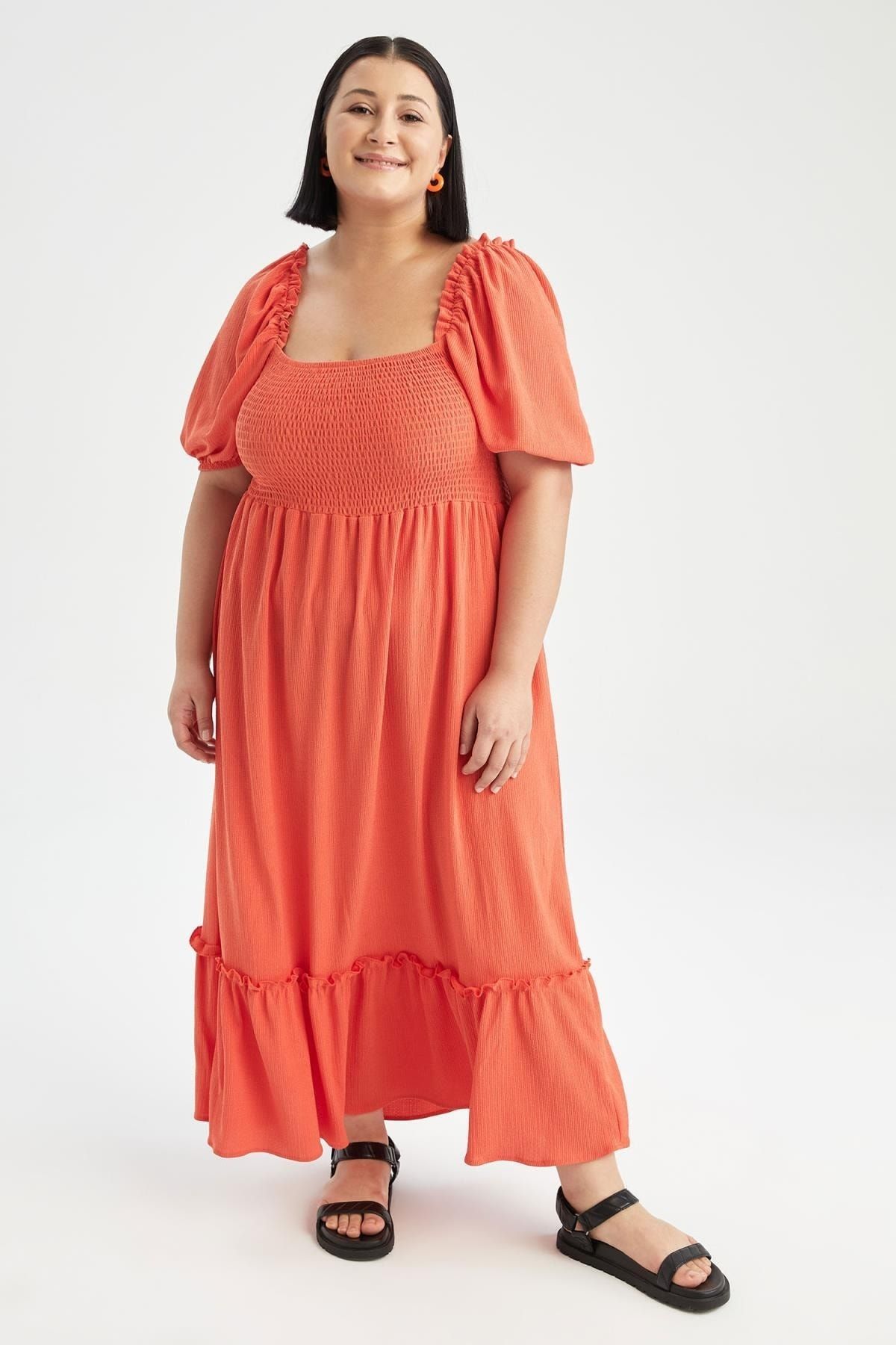 DeFacto Kleid Orange A-Linie