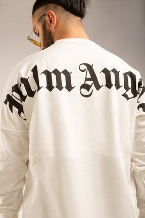 Beyaz Palm Angels Oversize Sweatshirt PALMSWEAT