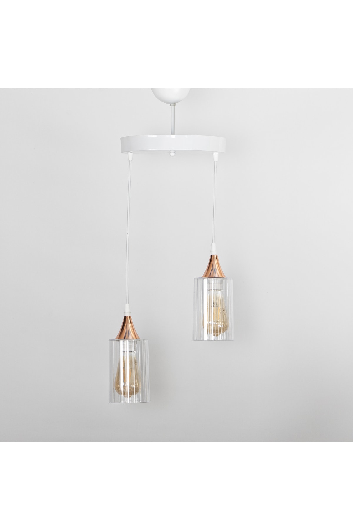 2 Li Beyaz Tepsi Tasarım Avize AKTUĞ610 - AHŞAPMASTER