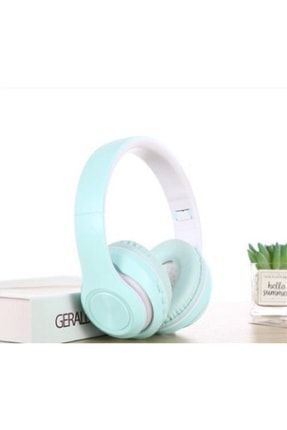 Unisex Mavi Macaron Set Bluetooth Kablosuz Stereo Kulaklık P33