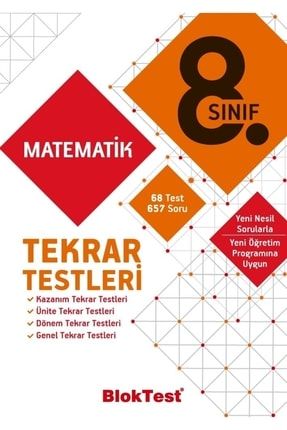 8.sınıf Bloktest Matematik Tekrar Testleri + Sürpriz Hediye TUDEMKAYNAK0172