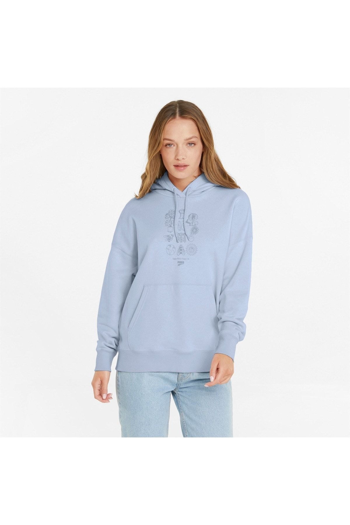 Puma Downtown Relaxed Fit Women s Hooded Sweatshirt Trendyol