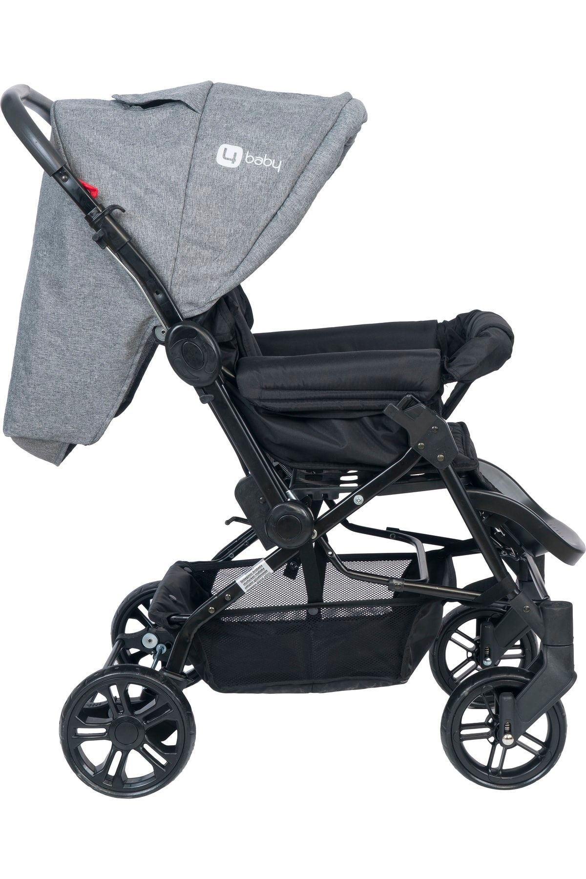 USF Travel Sistem Çift Yönlü Bebek Arabası 4 Baby - Bebek Arabası Gri+puset+gri Çanta NE11357