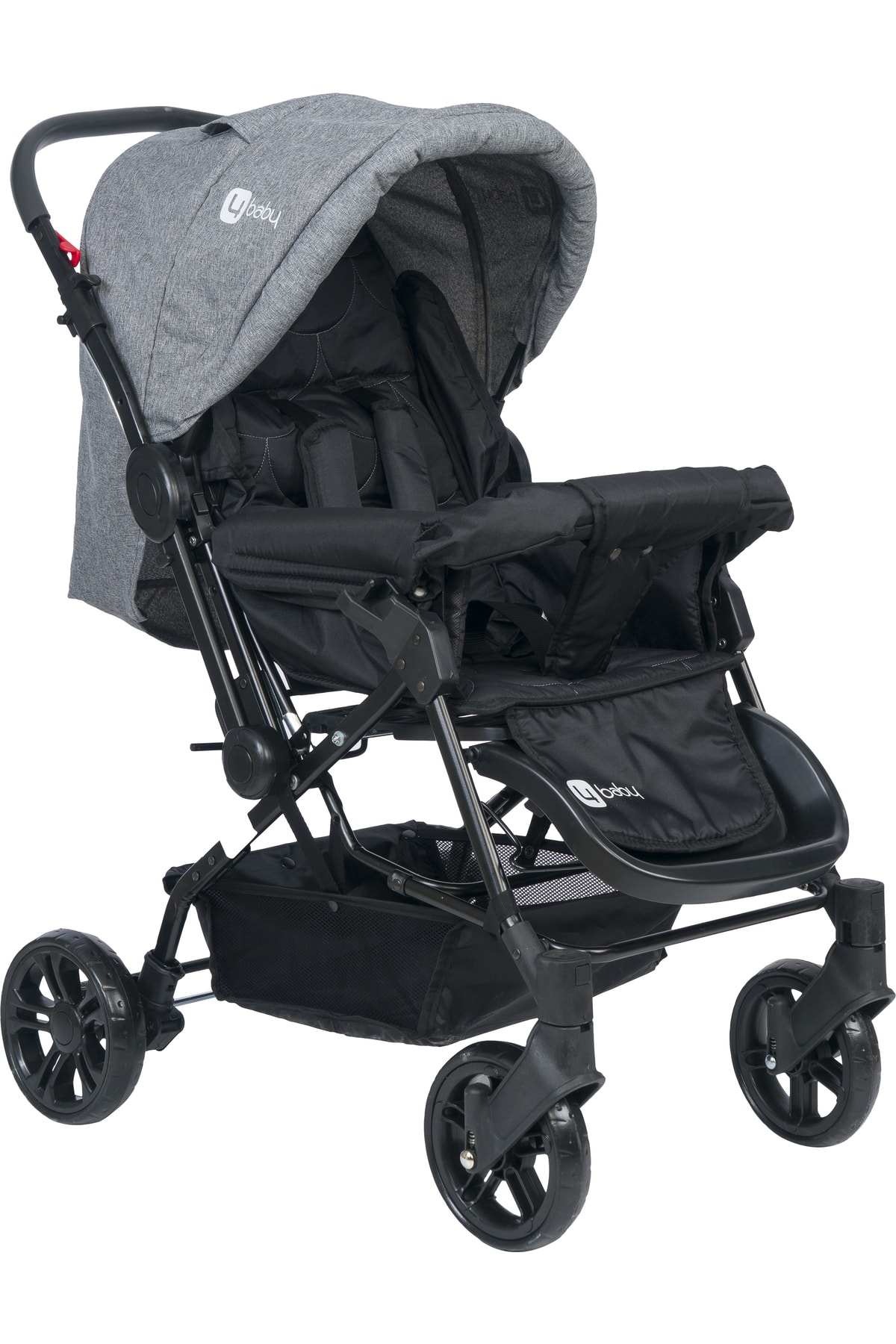 USF Travel Sistem Çift Yönlü Bebek Arabası 4 Baby - Bebek Arabası Gri+Puset+Siyah Çanta NE11579