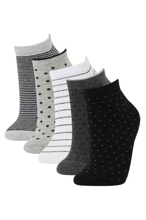 Kadın 5'li Pamuklu Patik Çorap L6598AZ21SP
