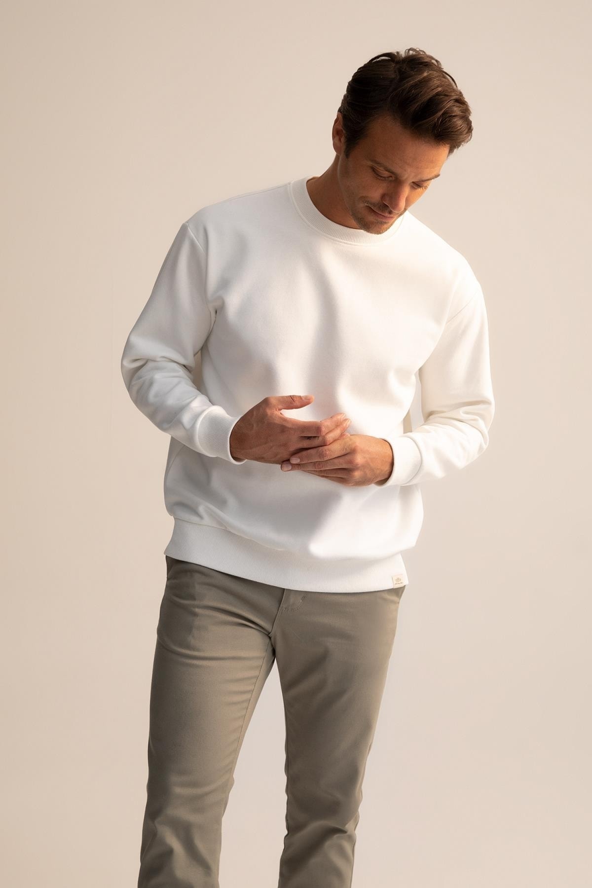 Defacto Oversize Fit Bisiklet Yaka Basic Pamuklu Sweatshirt